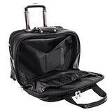 Mcklein, R Series, Chicago, Tech-Lite Ballistic Nylon, 15" Nylon Patented Detachable -Wheeled Laptop Overnight with Removable Briefcase, Black (73585)