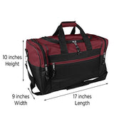 DALIX 17" Blank Duffle Bag Duffel Bag Travel Size Sports Durable Gym Bag (Maroon)