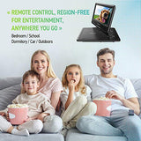 Portable DVD Player 11.5" with 5 Hours Rechargeable Battery by SPACEKEY, 9" Swivel Screen, Support USB/SD Slot and 1.8M Car Charger, Support Memory and Region Free (Black)