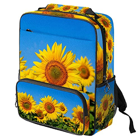 LORVIES Yellow Sunflowers in the Field School Bag for Student Bookbag Women Travel Backpack Casual Daypack Travel Hiking Camping