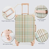 COTRUNKAGE Travel Luggage Trunk Vintage Women Suitcase with TSA Lock (26" (Single), Plaid)