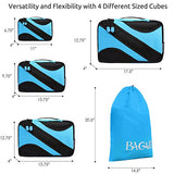 4 Set Packing Cubes,Travel Luggage Packing Organizers With Laundry Bag Blue