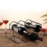 Buruis Metal Wine Rack,Countertop Wine Holder Stand Stack 7 Bottles, Space Saver, Free Standing