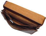 Floto Leather Briefcase Messenger Bag in Brown Italian Calfskin