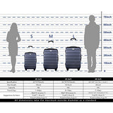 Coolife Luggage 3 Piece Set Suitcase Spinner Hardshell Lightweight (Navy2)