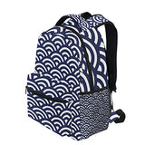 Stylish Retro Japanese Waves Backpack- Lightweight School College Travel Bags, ChunBB 16" x 11.5" x 8"