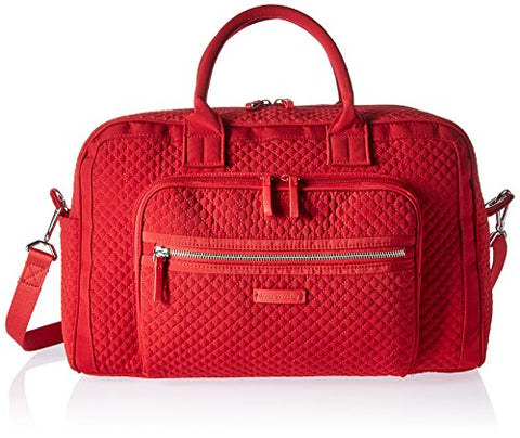 Vera Bradley Women'S Iconic Compact Weekender Travel Bag Vera, Cardinal Red