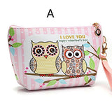 AMA(TM)® Owl Portable Zip Toiletry Travel Cosmetic Bag Makeup Case Pouch Toiletry Wash Kit