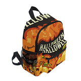 Toddler Backpack Scary Pumpkins Jack O Lantern Bats Skull Mini Preschool Bag for Unisex Kids