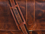 Addey Supply Company 16" Leather Messenger Bag for Laptop Briefcase Bag 16.5X6X12 inch Abyss