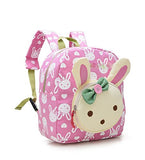X-Happy Rabbit Animals Kids Book Backpack Baby Girls School Bag (Pink)
