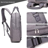 ZIXER Slim Water Resistant Lightweight School Student Laptop Backpack Messenger Bag Fits 15'' Laptop (Grey)