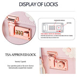 COTRUNKAGE Girls Cute 3 Piece Luggage Set Vintage Carry On Suitcase for Women, TSA Lock Cherry Pink