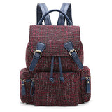 ECOSUSI Women Backpack College Travel Rucksack Vintage Casual Daypack with Drawstring for Teen