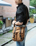 Business Canvas Bag for men, Berchirly Vintage Canvas Shoulder Messenger Travel Crossbody Bag