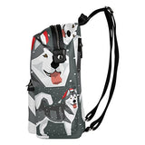 Colourlife Alaskan Malamute With Snow Stylish Casual Shoulder Backpacks Laptop School Bags Travel