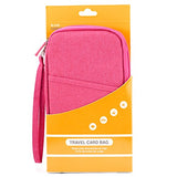 Miami CarryOn Travel Passport Bag, Travel Wallet Card Organizer - Pink
