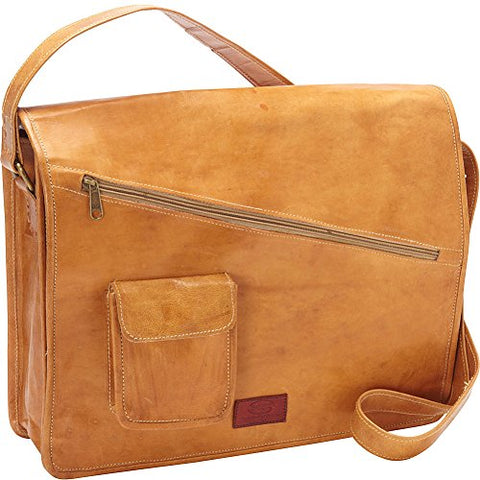 Sharo Leather Bags Computer Messenger Bag (Orange-Yellow)