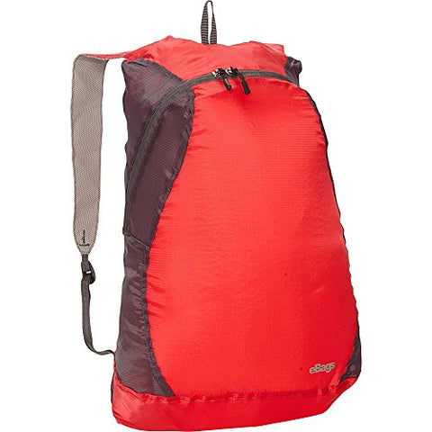 eBags Packable Super Light Backpack (Red/Charcoal)