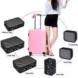 JJ POWER Travel Packing Cubes 6 Set with Bonus Shoe Bag (Starry)