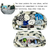 Large Beach Tote Bag Women Waterproof Sandproof Pineapple Zipper Beach Tote Bag Pool Gym Grocery Travel with Wet Pocket