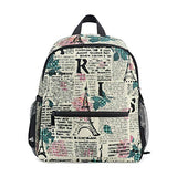 Toddler Backpack Retro Newspaper Pattern Mini Preschool Bag for Unisex Kids