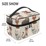 Travel Makeup Bags Four Cartoon Cat Cosmetic Bags Organizer Train Case Toiletry Make Up Pouch