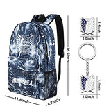 Anime Attack on Titan Backpack Survey Corps Wings of Freedom Keychain Brooch Pin College Bag Laptop School Bag Dayback