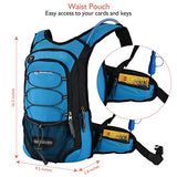 MIRACOL Hydration Backpack with 2L Water Bladder, Thermal Insulation Pack Keeps Liquid Cool up to 4 Hours, Perfect Outdoor Gear for Skiing, Running, Hiking, Cycling (Blue and Orange)