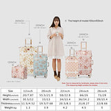 Vintage Floral Luggage Sets Pu Leather Suitcase Set Hand Bag Spinner Carry On