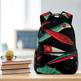 LORVIES Japanese Style Fishing Lures Pattern Casual Backpack School Bag Travel Daypack