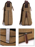 Sechunk Middle Vintage Canvas Messenger Cross body bag Shoulder bag (m_Khaki, middle)