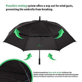 Procella Golf Umbrella 62 Inch Large Oversize Windproof Waterproof Automatic Open Rain & Wind Resistant Vented Double Canopy Best Golf-Sized Stick Umbrellas for Men and Women Sturdy Portable (Black)