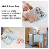 Travel Packing Cubes 8 Pcs Set, Luggage Packing Organizers with Shoe Bag and Toiletry Bag (Light pink)