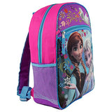 Disney Frozen Girl's Large Backpack - Pink and Purple with Blue Trim