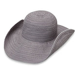 Wallaroo Hat Company Women’s Scrunchie Sun Hat – Grey/White Dots – UPF 50+, Ultra-Lightweight, Packable for Every Day, Designed in Australia.