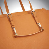 Samsonite Ladies Leather N/S Tote Cognac
