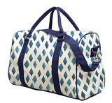 Watercolor Blue Rhombus-2 Printed Canvas Duffle Luggage Travel Bag Was_42