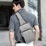 Mens Sling Bag Backpack Shoulder Sports Chest Crossbody Bag Lightweight Daypack with Charging