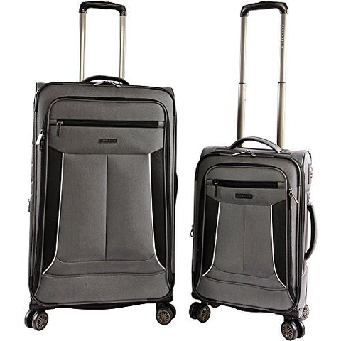 Perry Ellis Luggage Viceroy 2 Piece Set Expandable Suitcase With Spinner Wheels, Charcoal