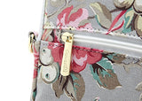Canvaslove Grey Rose Pattern 15 Inch Canvas Waterproof Laptop Shoulder Messenger Bag For 14 Inch