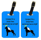 Caroline's Treasures AN1080BT Pair of 2 Great Dane Luggage Tags, Large, multicolor