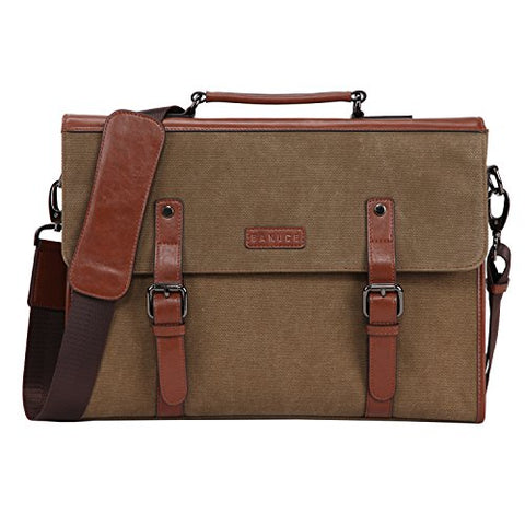 Banuce 13.3 inch Laptop Messenger Bag for Men Vintage Canvas Briefcase Tote Tablet Satchel Shoulder