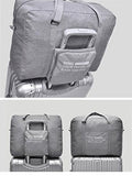 CAREMORE Unisex's Lightweight Fodable Waterproof Duffel Travel Bag Luggage Bag Large Capacity Blue