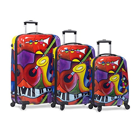 Dejuno 3-Piece Lightweight Hardside Spinner Upright Luggage Set-Jazz