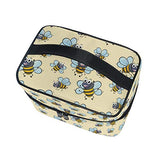 Makeup Bag Cute Bee Yellow Travel Cosmetic Bags Organizer Train Case Toiletry Make Up Pouch