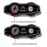 SHOWKOO TSA Approved Luggage Locks, Travel Lock, Re-settable Combination with Alloy Body, Small & Lightweight Cable Locks Black