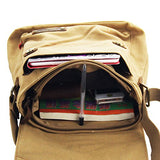 Men's Vintage Canvas Shoulder Bag School Backpack Casual Messenger Daypack Crossbody Rucksack -