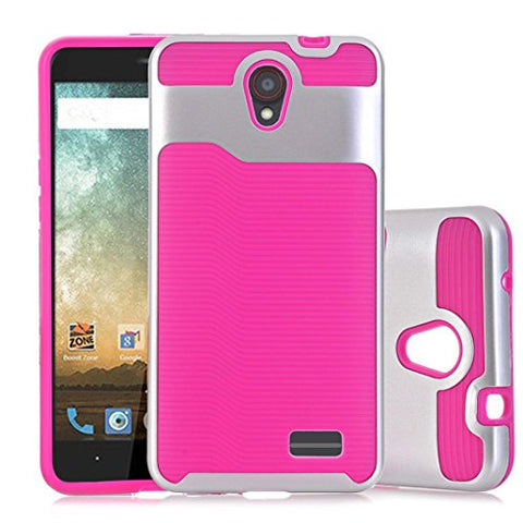 AutumnFall 2-Piece Hard Soft Rubber Impact Armor Case Back Hybrid Cover for ZTE Avid Plus Z828