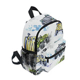 GIOVANIOR Cartoon Monster Trucks Lightweight Travel School Backpack for Boys Girls Kids